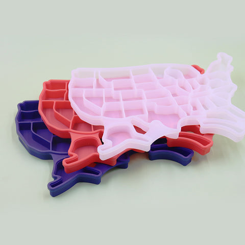 Creative Silicone American Map Ice Cube Tray Mold Cookies Chocolate Soap Baking Kitchen Tool United States Map Mold