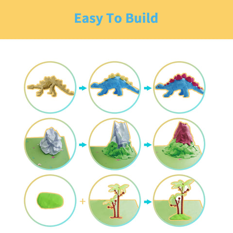 Robotime Robud Dinosaur Air Dry Clay Kit Easy to Modeling/Shape Super Soft Non-stick Wonderful Activity For Children Kids Gifts
