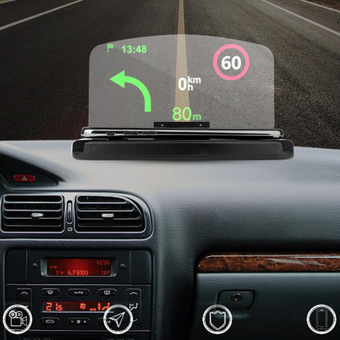 Electric Car HUD Auto Wireless Charging Head-Up Display Car HD Mobile Phone Navigation Projector Winshield Speedometer Accossorriess