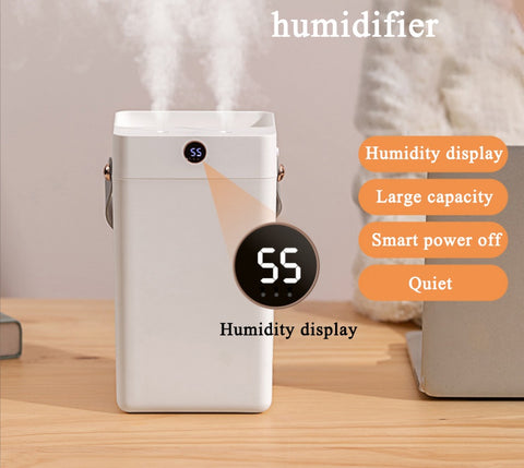 3L Digital Screen Air Humidifier High-capacity Double Spray Diffuser With Humidity Display Cool Mist For Bedroom Home Plants Purifier Water Dispenser