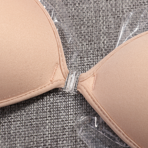 Sexy Women Invisible Push Up Bra Self-Adhesive Silicone Bust Front Closure Sticky Bra Backless Strapless Bra Washable