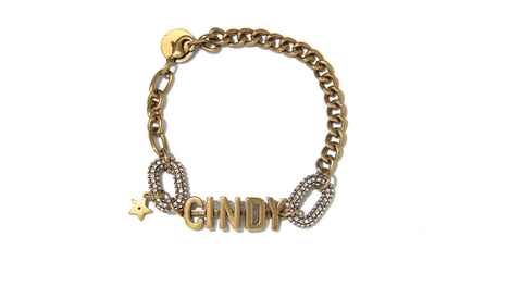 European And American Fashion Trend With Diamond Bronze Chain Bracelet