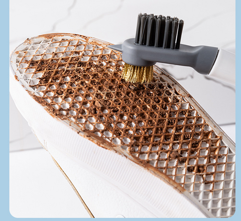 New Multi - Effect One - In -  Shoe Brush Soft Hair Wash Small White Shoes