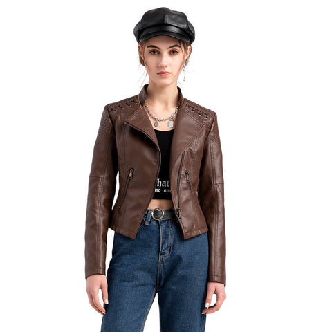 Faux Leather Jackets Women 2023 Spring Autumn Biker Coat Pu Motorcycle Suit Female Loose Streetwear Coat