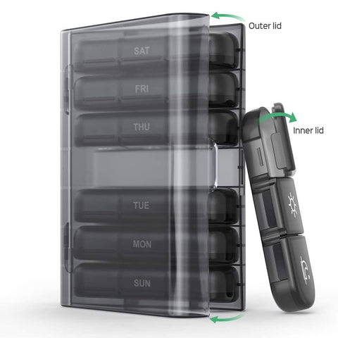 Extra Large Portbale Weekly Travel Pill Storage Cases Pill Dispenser Supplement Holder For Pills Vitamin Fish Oil