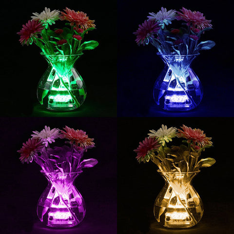 10 LED Submersible Lights Underwater Waterproof Wedding Vase Base Lamp Underwater Night Lamp Outdoor Vase Bowl Garden Party Decoration