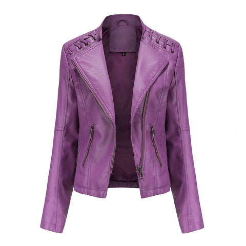 Faux Leather Jackets Women 2023 Spring Autumn Biker Coat Pu Motorcycle Suit Female Loose Streetwear Coat
