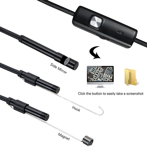 8.0MM 5.5 MM Waterproof Endoscope Camera 6 LEDs Adjustable USB Android Flexible Inspection Borescope Cameras For Phone PC