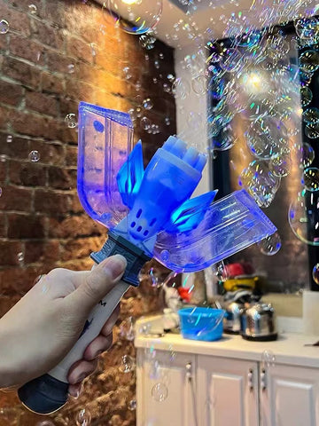 Transformer Bubble Machine Handheld Bubble Stick Automatic Music Transformer Gatling Bubble Gun Toy