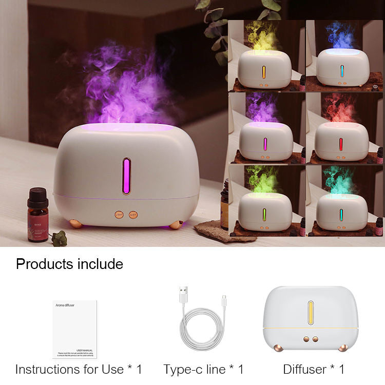250ml Fire Flame Air Diffusers Portable Mini Essential Oil Atomizer Nano Mist Desktop Fire Flame Oil Diffuser