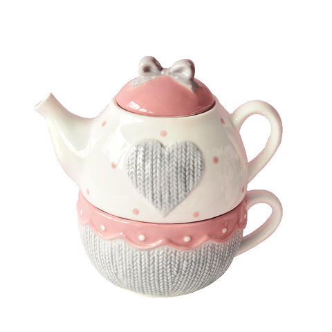 American Creative Teapot Coffee Cup Pot Ceramic Kettle Flower Tea Set