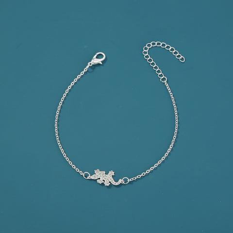 Silver Copper Gecko animal glow-in-the-dark Bracelet