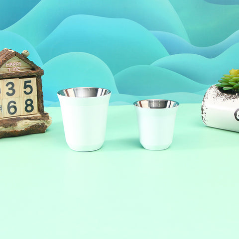 Stainless Steel Double-layer Coffee Cup Small Heat Insulation Tea Anti-scald