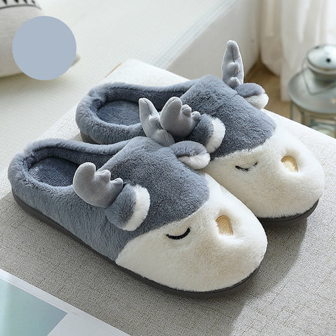 Winter Warm Cartoon Shoes Christmas Home Bedroom Slipper For Women Men