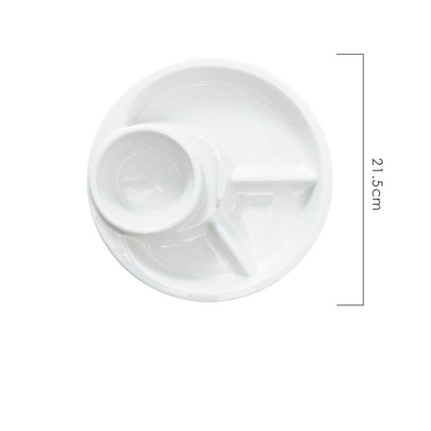 Children's Ceramic Quantitative Plate Three Division Plate