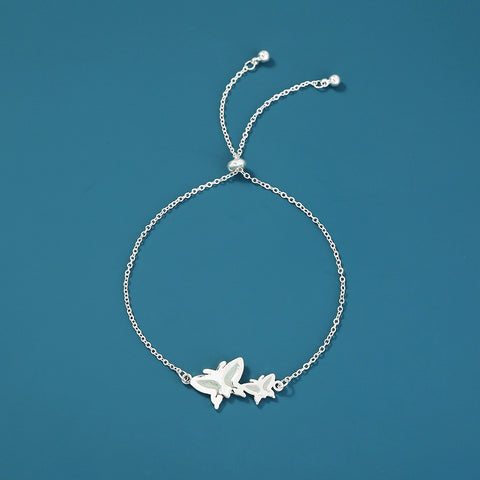 Copper Butterfly glow-in-the-dark Silver Bracelet