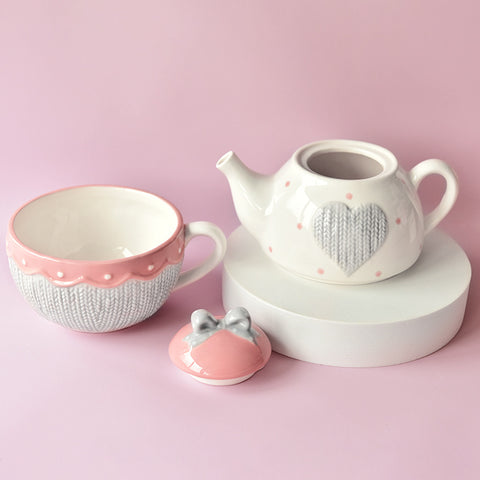 American Creative Teapot Coffee Cup Pot Ceramic Kettle Flower Tea Set