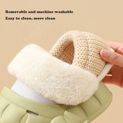 Winter Fashionable High Quality Non-slip Soft Warm Fur Removable And Washable Cotton Home Indoor Women Men Slippers