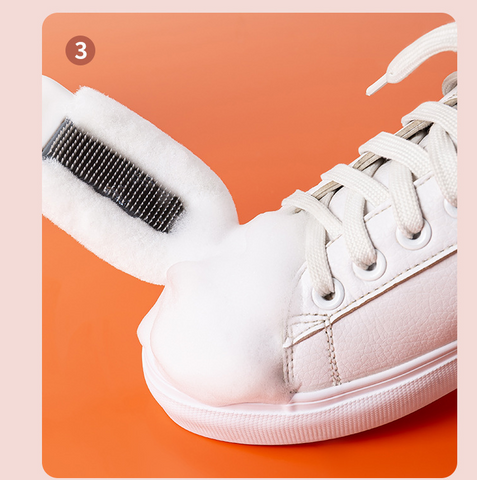 New Multi - Effect One - In -  Shoe Brush Soft Hair Wash Small White Shoes