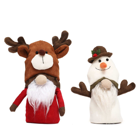 Corduroy Knitted Christmas Gnome Desktop Ornaments Plush Cute Snowman Elf Soft Doll Home Desk Craftwork Bedroom Decor