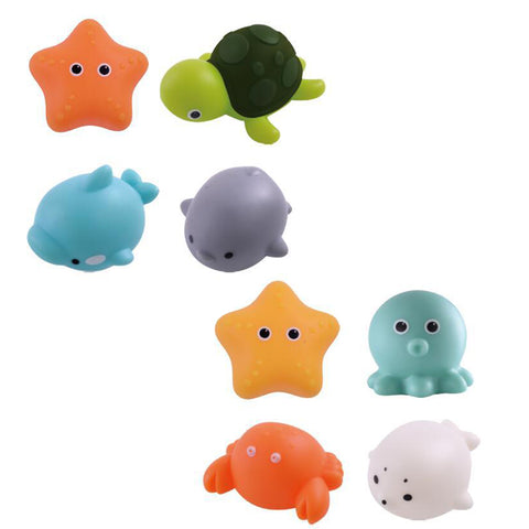 Baby Cute Animals Bath Toy Swimming Water Toys Soft Rubber Float Induction Luminous Frogs Kids Wash Play Funny Gift