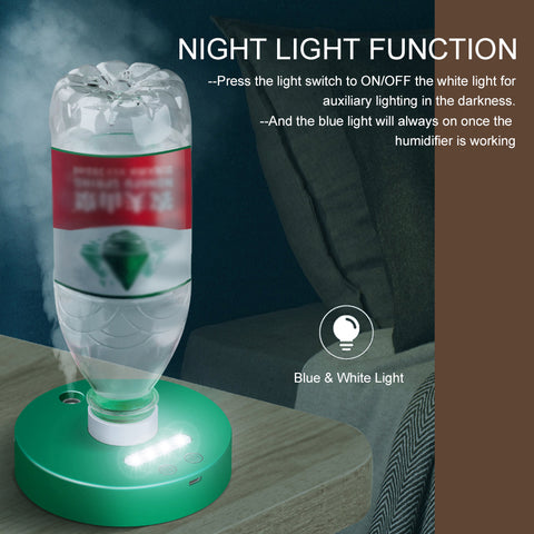 Rechargeable USB Humidifier With Night Light Mini Portable Air Mist Sprayer Travel Humidifier Without Water Tanks Home Office