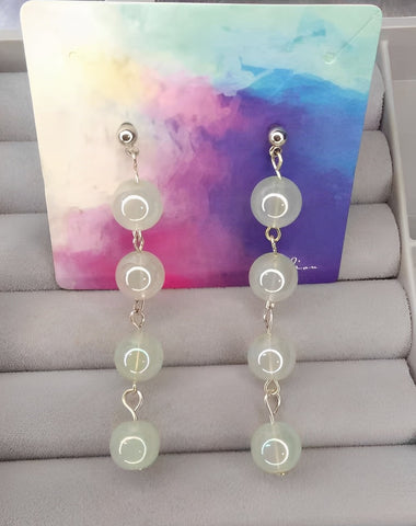 Dream Women's Fashion Candy-colored Acrylic Beautiful Long Tassel Earrings Ball Pendant Earrings Round Acrylic Earrings Accessories