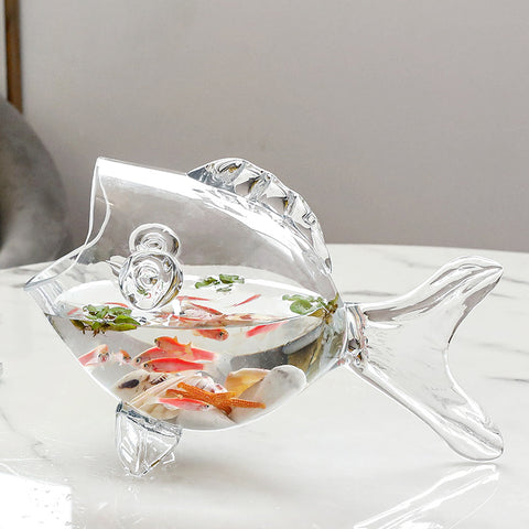 Fish-shaped Decorative Glass Ornaments Decorate Hydroponic Flowers Home Living Room Bedroom
