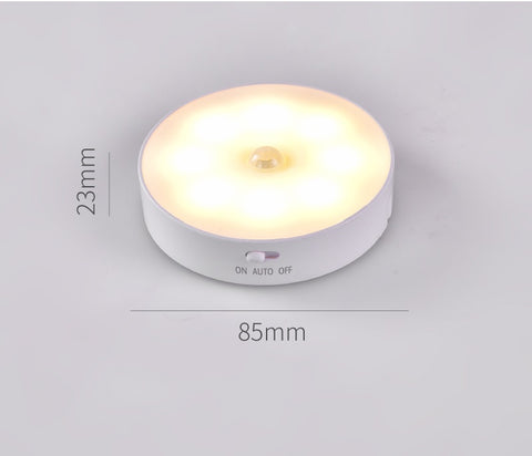 Small Size Night Light Motion Sensor LED Light USB Chargeable Lamp For Dormitory Kitchen Bedroom Stairs Hallway Cabinet Closet Wardrobe