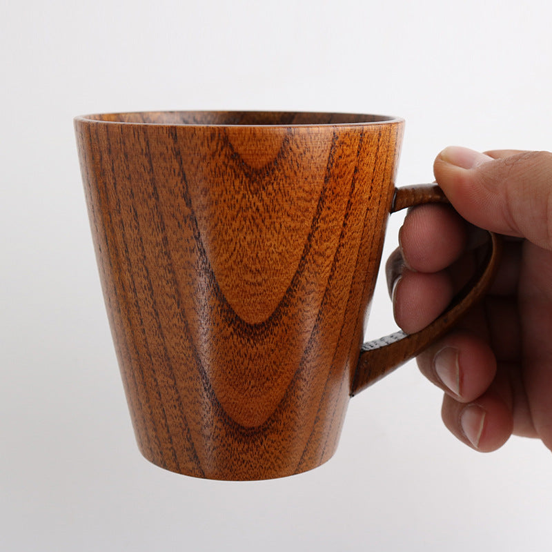 Traditional Lacquer Chestnut Wood Water Cup Tea Japanese Solid Coffee Mug