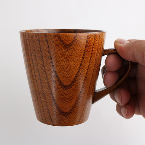 Traditional Lacquer Chestnut Wood Water Cup Tea Japanese Solid Coffee Mug