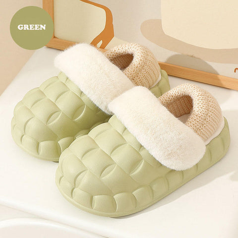 Winter Fashionable High Quality Non-slip Soft Warm Fur Removable And Washable Cotton Home Indoor Women Men Slippers