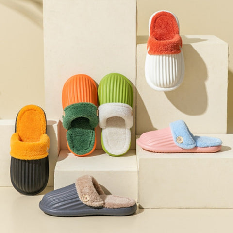 Winter Warm Shoes Fluffy Detachable Washable Slippers House Shoes For Women Men
