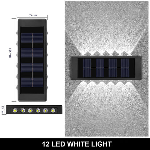 Solar Lamp Light Garden Night Light Solar Wall Lamp Outdoor Waterproof Up And Down Luminous Lighting Decor