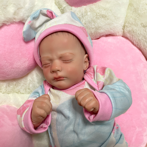 Doll 43CM 3D Painting Bebe Reborn Baby Doll Ashley Sleeping Girl So Adorable Reborn Toy Gift For Kids LOL