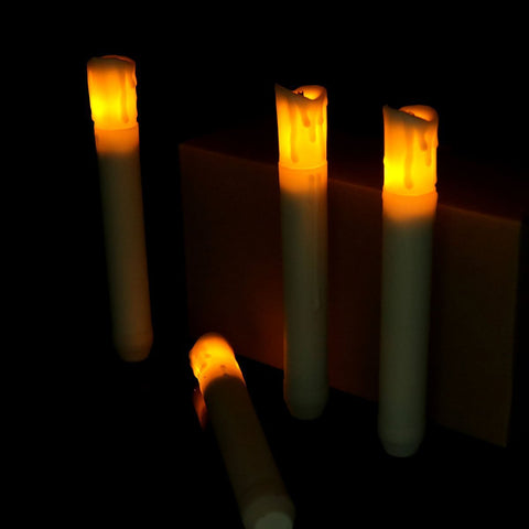 12pcs Electric Floating LED Candles Halloween Decor For Party Supplies Birthday Wedding Christmas Indoor Home Bedroom