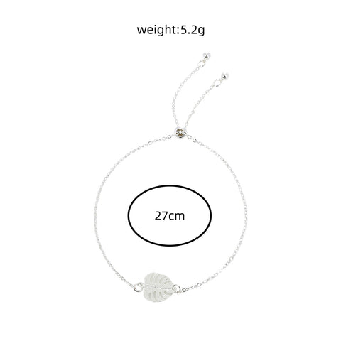 Silver Leaf, glow-in-the-dark shrink bracelet