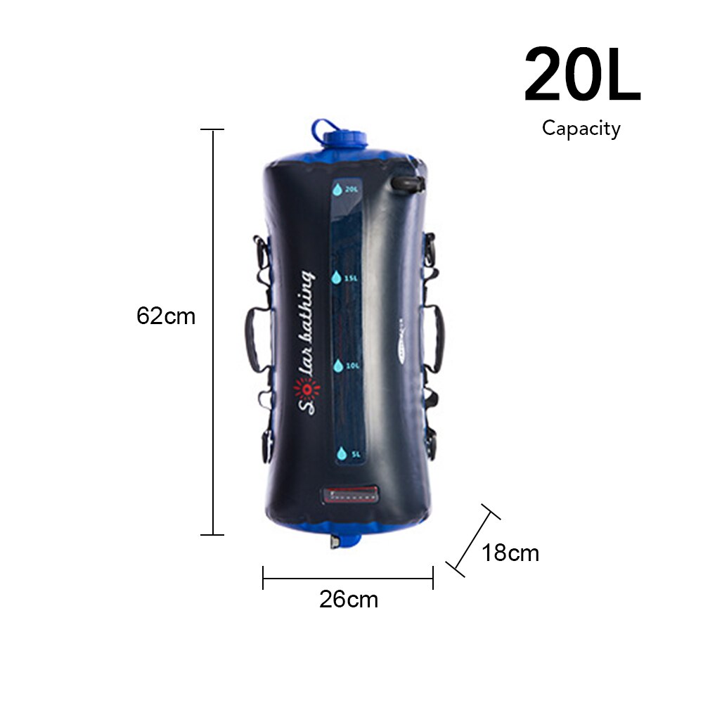 12L Outdoor Camping Shower Bag Folding Water Bag Container Sack With Air Pump 1.9m Hose Shower Head For Hiking Picnic Tourism