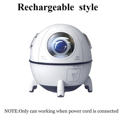 220ML Rechargeable Space Capsule Air Humidifier USB Ultrasonic Cool Mist Aromatherapy Water Diffuser With Led Light Astronaut