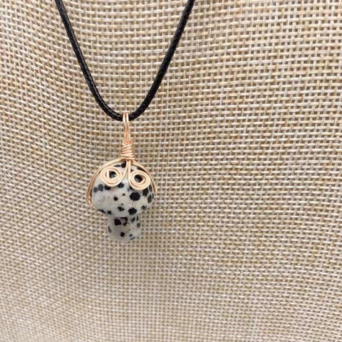 New Winding Small Mushroom Natural Stone Necklace
