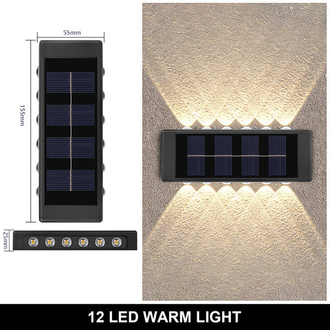 Solar Lamp Light Garden Night Light Solar Wall Lamp Outdoor Waterproof Up And Down Luminous Lighting Decor