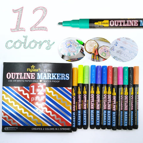 Double Line Pen Color Ledger Pen Dreamlike Outline
