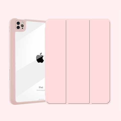 Magnetic Flat Leather Case Tri-fold With Pen Slot Separation