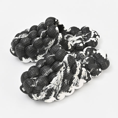 Tie Dye EVA Bubble Slides Platform Slippers Women Summer New 2022 Men Foam Sandals Flats Fashion Message Couple Designer Shoes