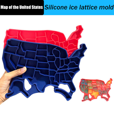 Creative Silicone American Map Ice Cube Tray Mold Cookies Chocolate Soap Baking Kitchen Tool United States Map Mold