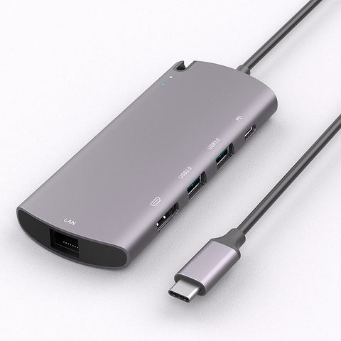 6 In 1 Type-C Hub USB 3.0 M.2 NGFF HDD Enclosure Portable Dual M.2 SSD Docking Station PD Fast Charging Computer Accessories