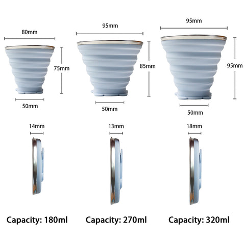 Folding Colorful Cup Foldable Collapsible Telescopic Silicone Water Bottle Outdoor Travel Children Cups Teacups Ware Jug Drink Water Copa