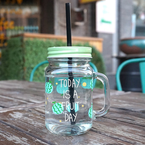 Juice Drink Bottle Handle Cup Portable Coffee Frosted Milk Tea Cup