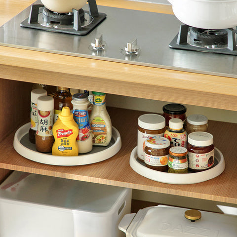 360 Rotation Non-Skid Spice Rack Pantry Cabinet Turntable With Wide Base Storage Bin Rotating Organizer For Kitchen Seasoning