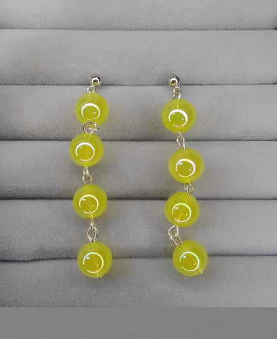 Dream Women's Fashion Candy-colored Acrylic Beautiful Long Tassel Earrings Ball Pendant Earrings Round Acrylic Earrings Accessories